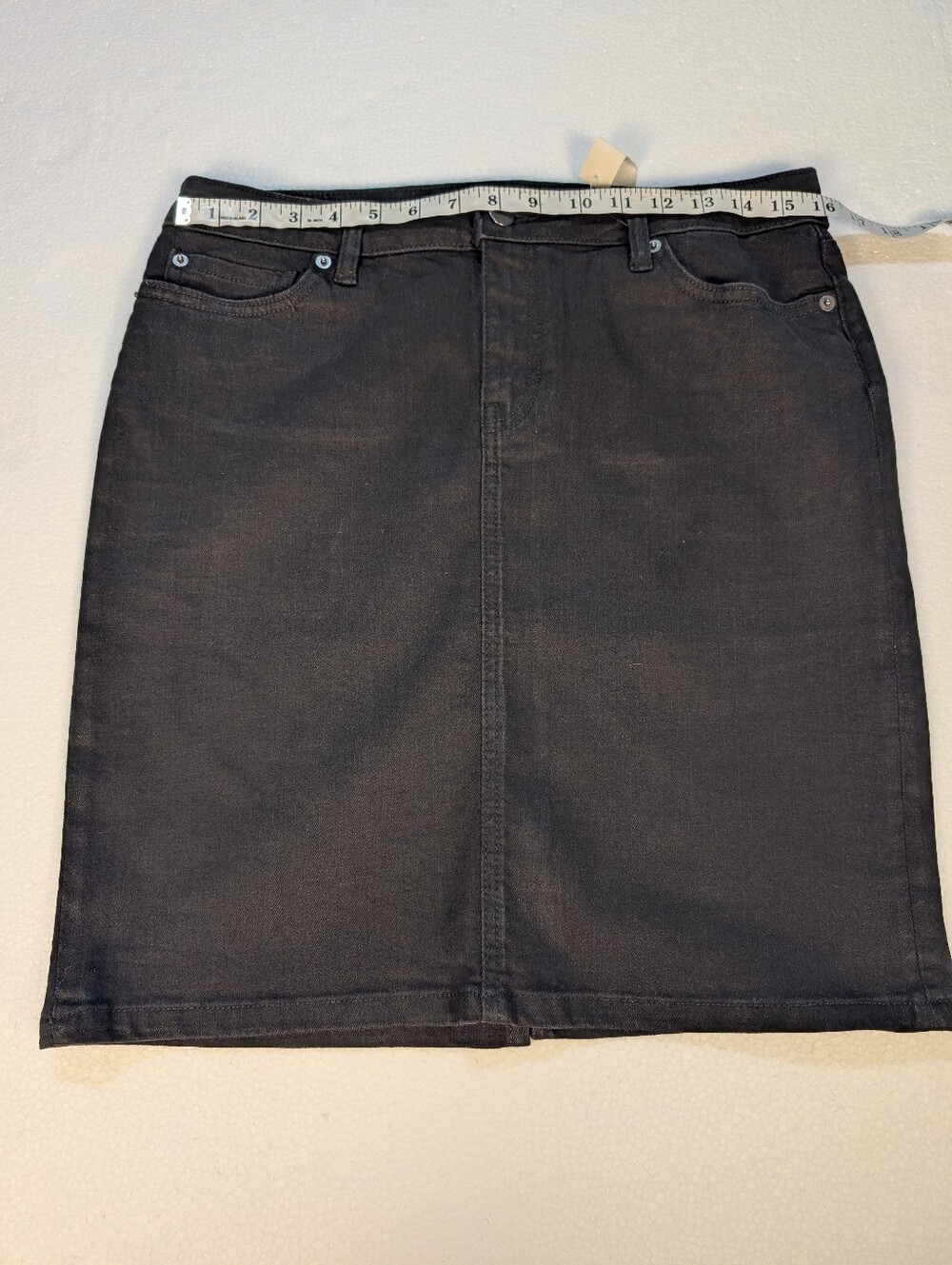 Denim Pencil Black Stretch Skirt  Amazon Essentials Size 10 NWT A-116 - Picture 10 of 13
